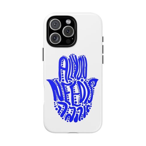 Blue Hamsa Trending Phone Case - Jewish Art by Maytar Shapira