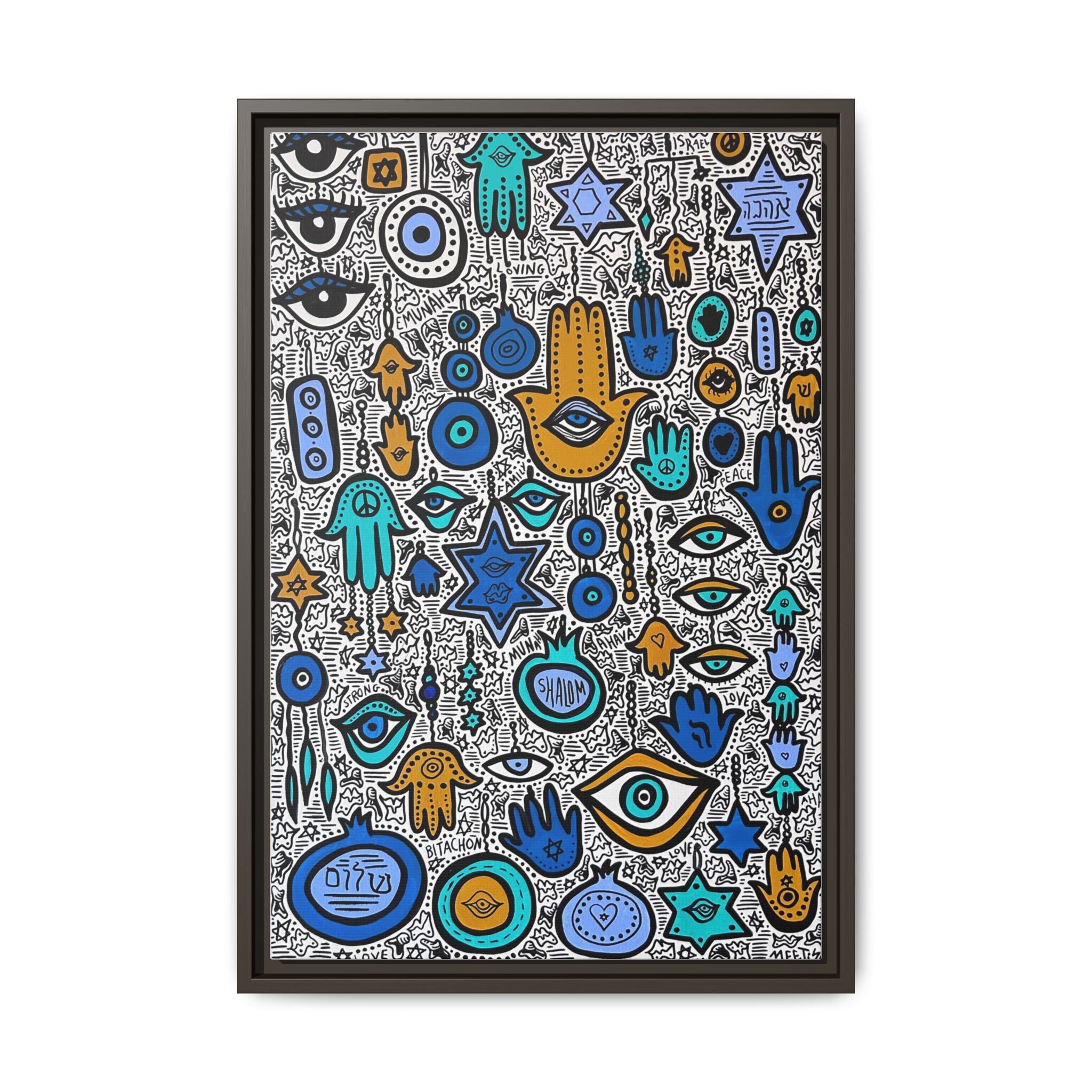 Modern Colorful Hamsa Wall Art - Jewish Art by Maytar Shapira