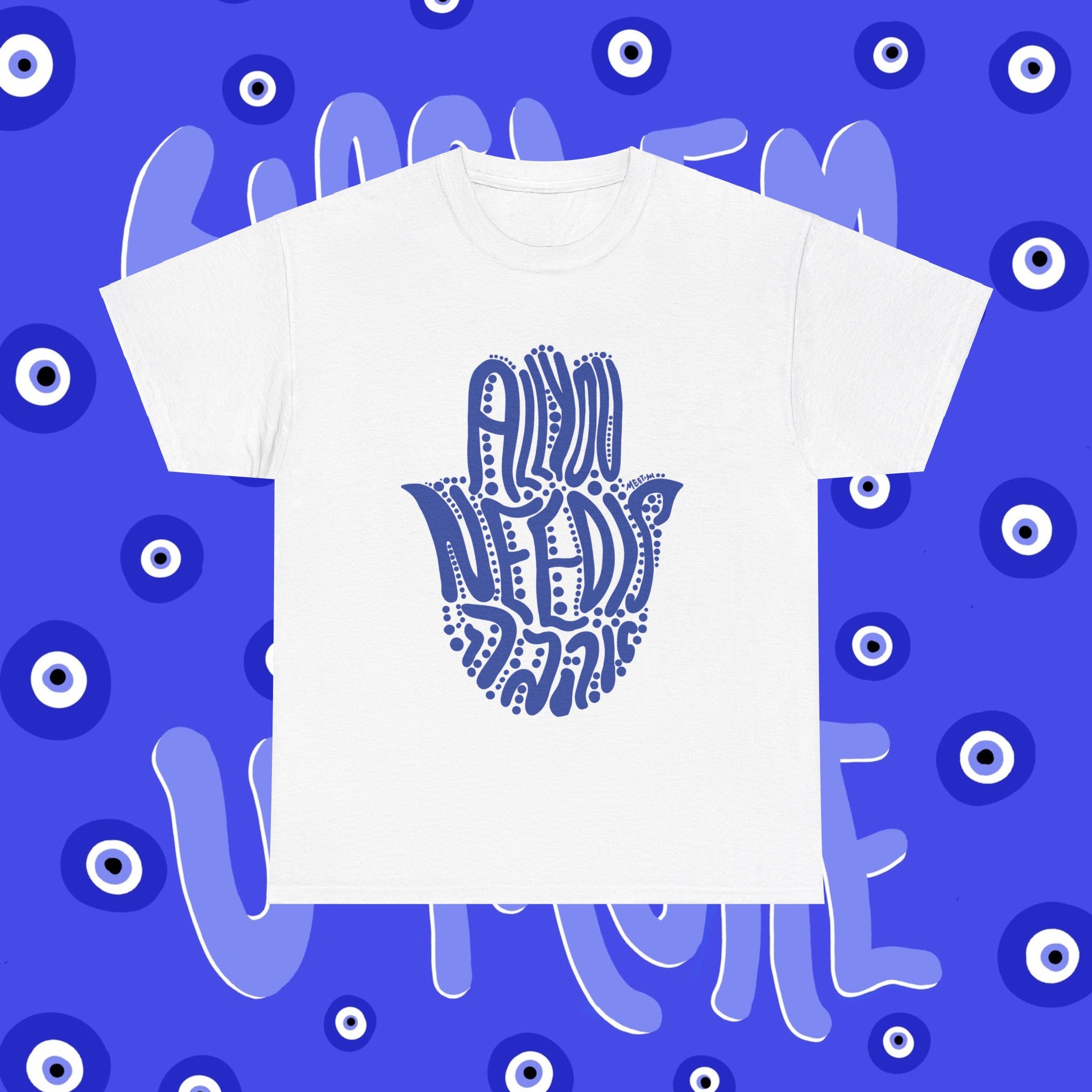 Blue Trending Hamsa T-shirt - Jewish Art by Maytar Shapira