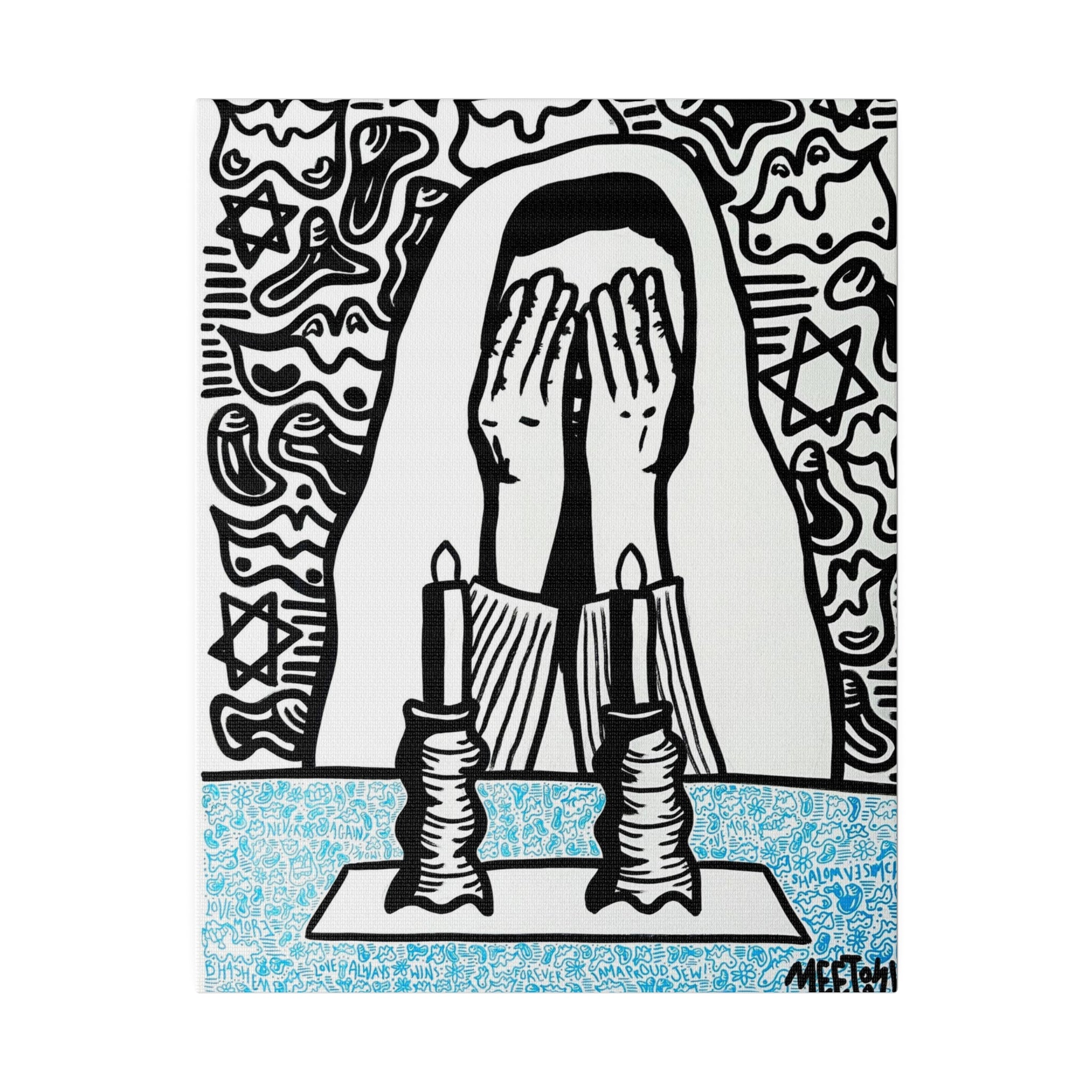 Shabbat Candle Modern Wall Art - Jewish Art by Maytar Shapira