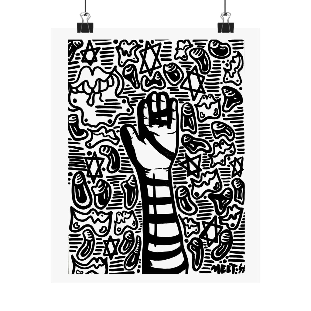 Teffilin Black and White Wall Decor - Jewish Art by Maytar Shapira