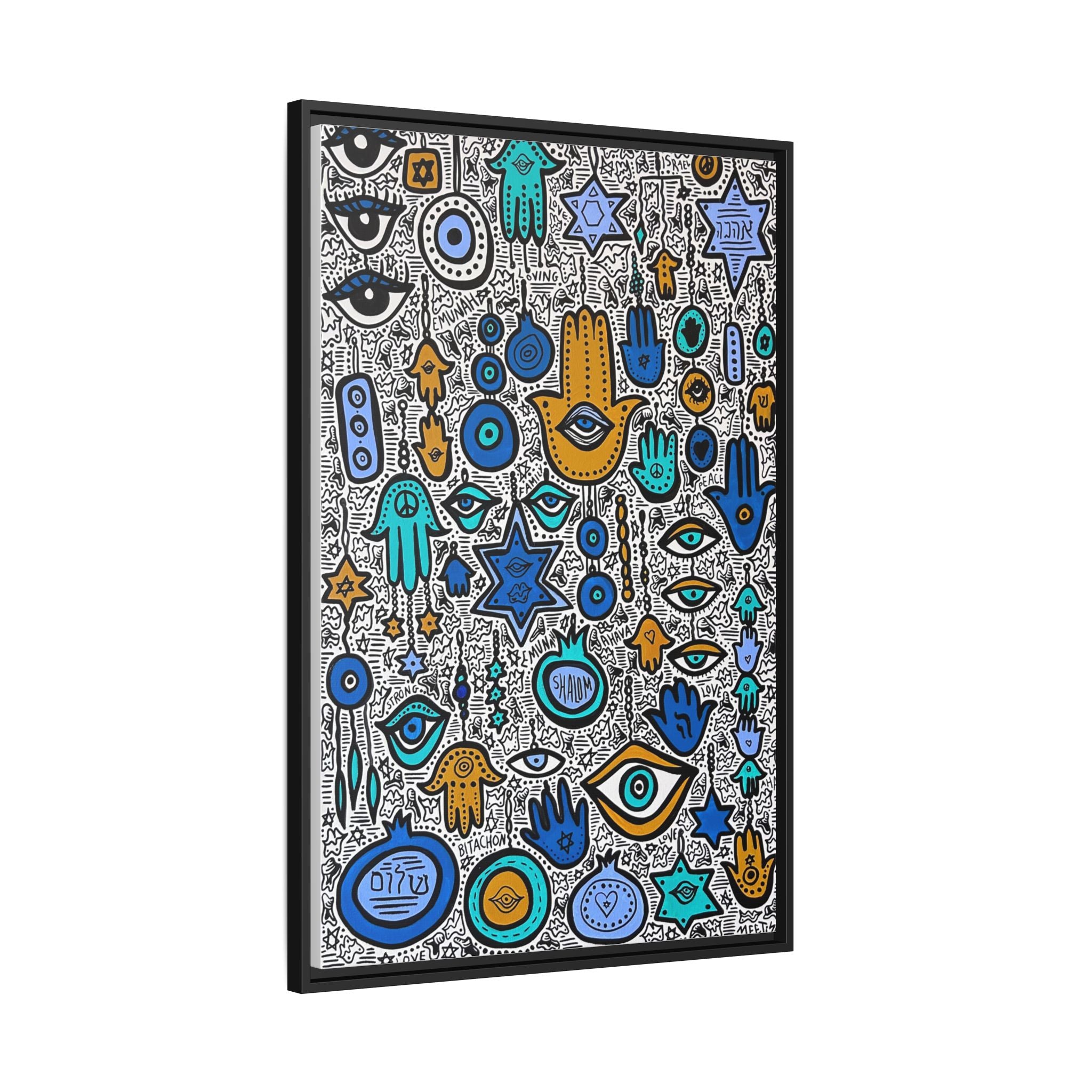 Modern Colorful Hamsa Wall Art - Jewish Art by Maytar Shapira