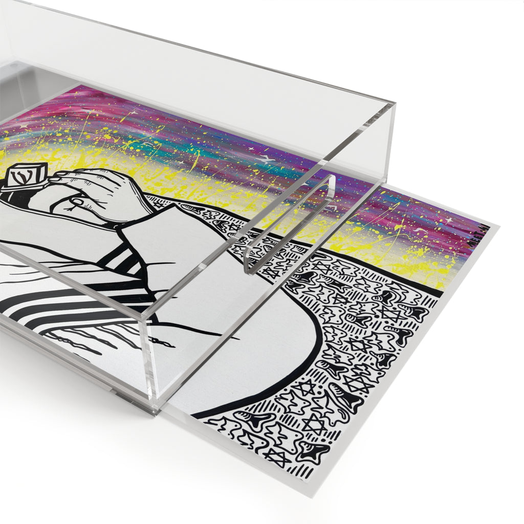 Modern Judaic Acrylic Decor Tray - Jewish Art by Maytar Shapira
