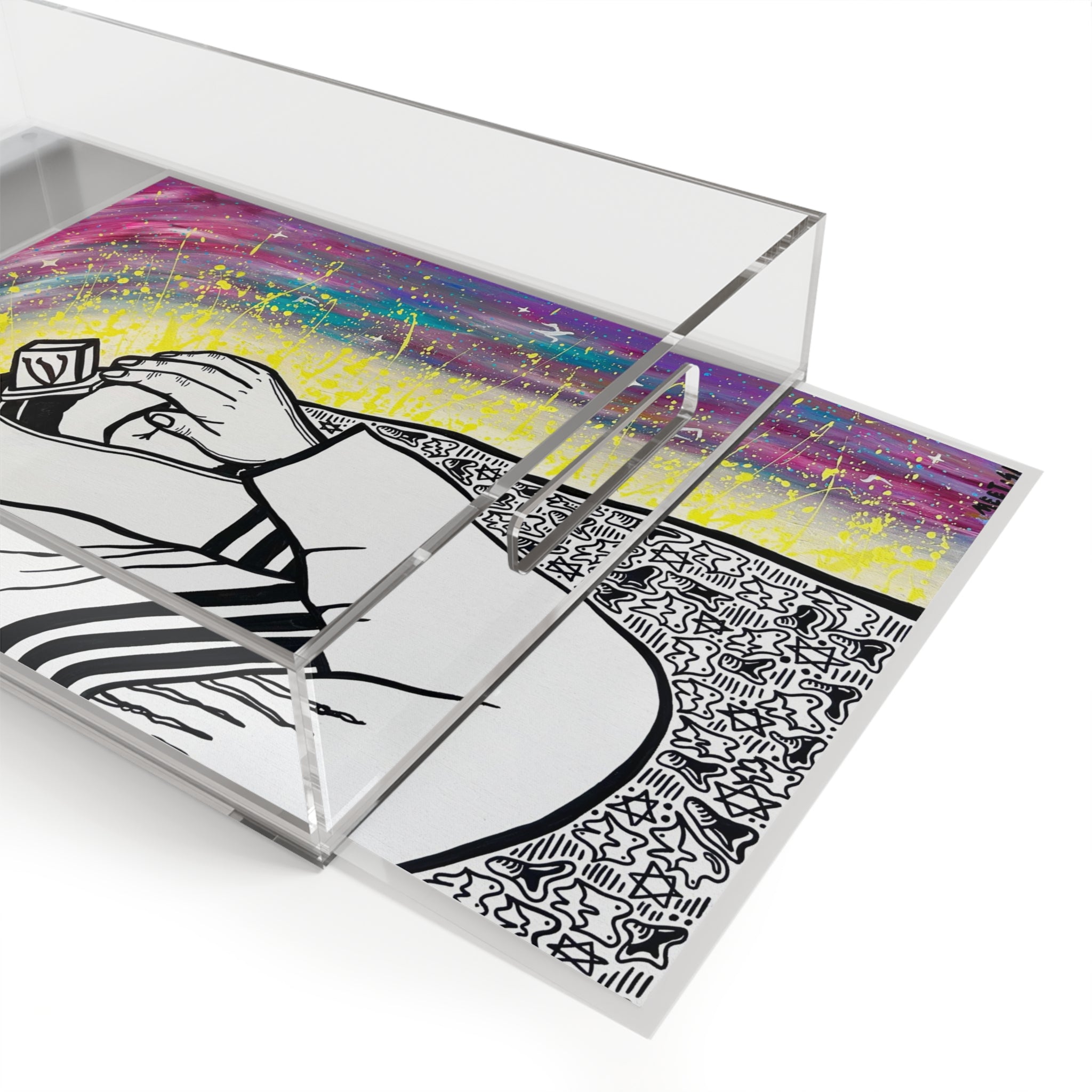 Modern Judaic Acrylic Decor Tray - Jewish Art by Maytar Shapira