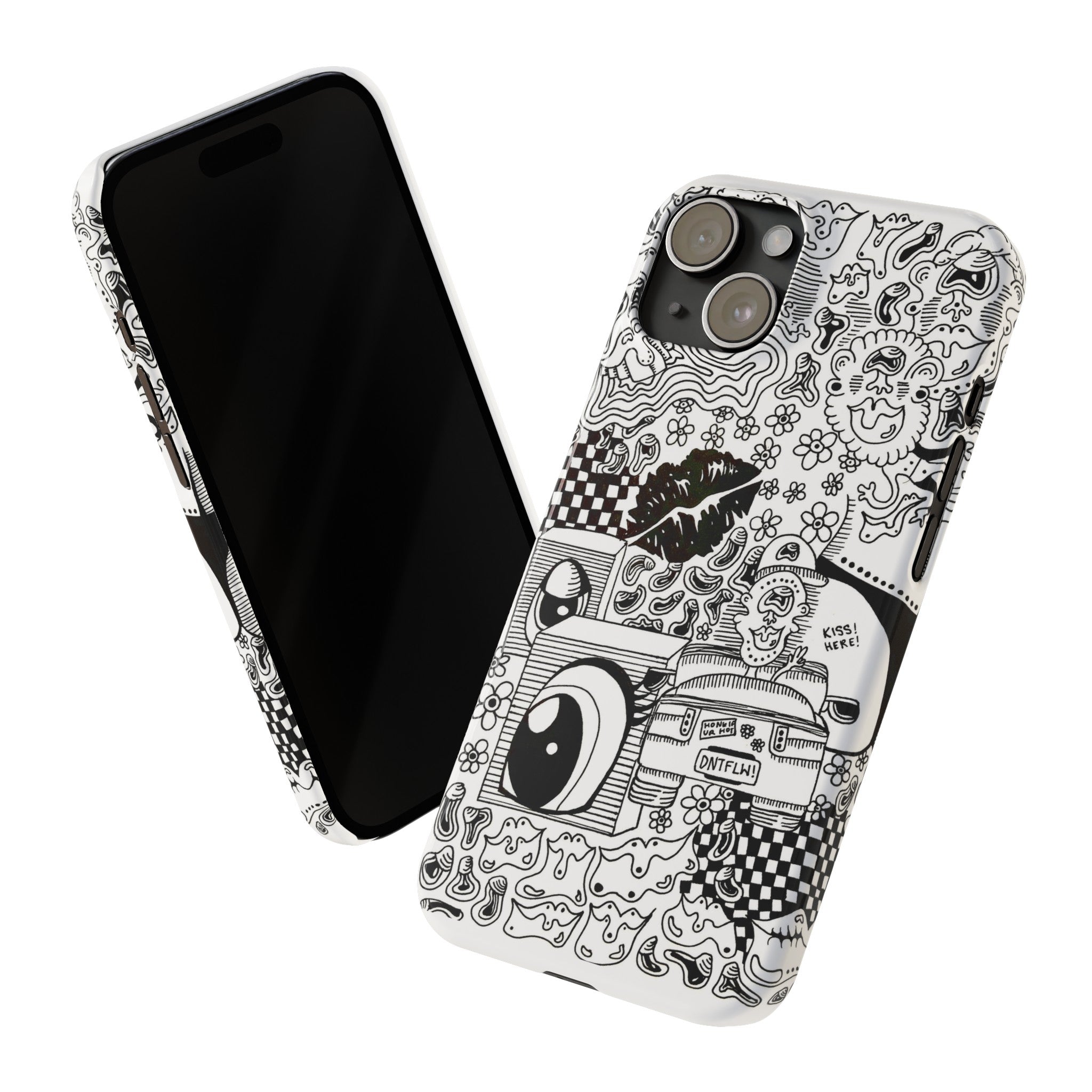 Trendy Black And White Phone Case - Jewish Art by Maytar Shapira