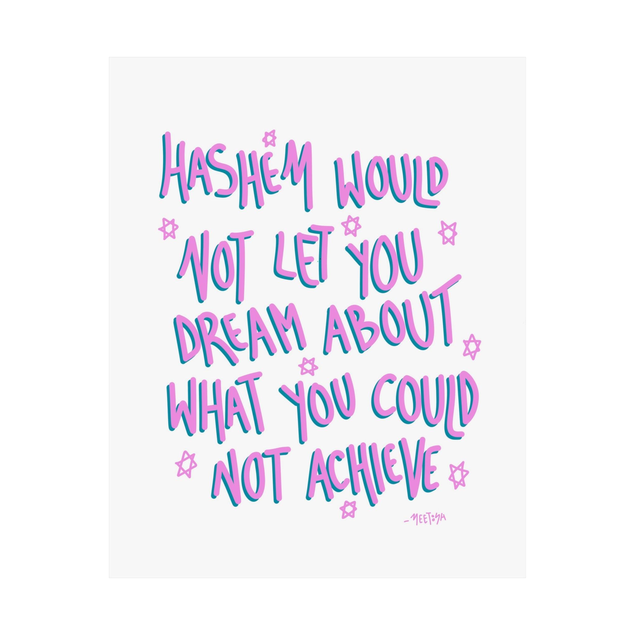 Modern Pink Hashem Wall Art - Jewish Art by Maytar Shapira