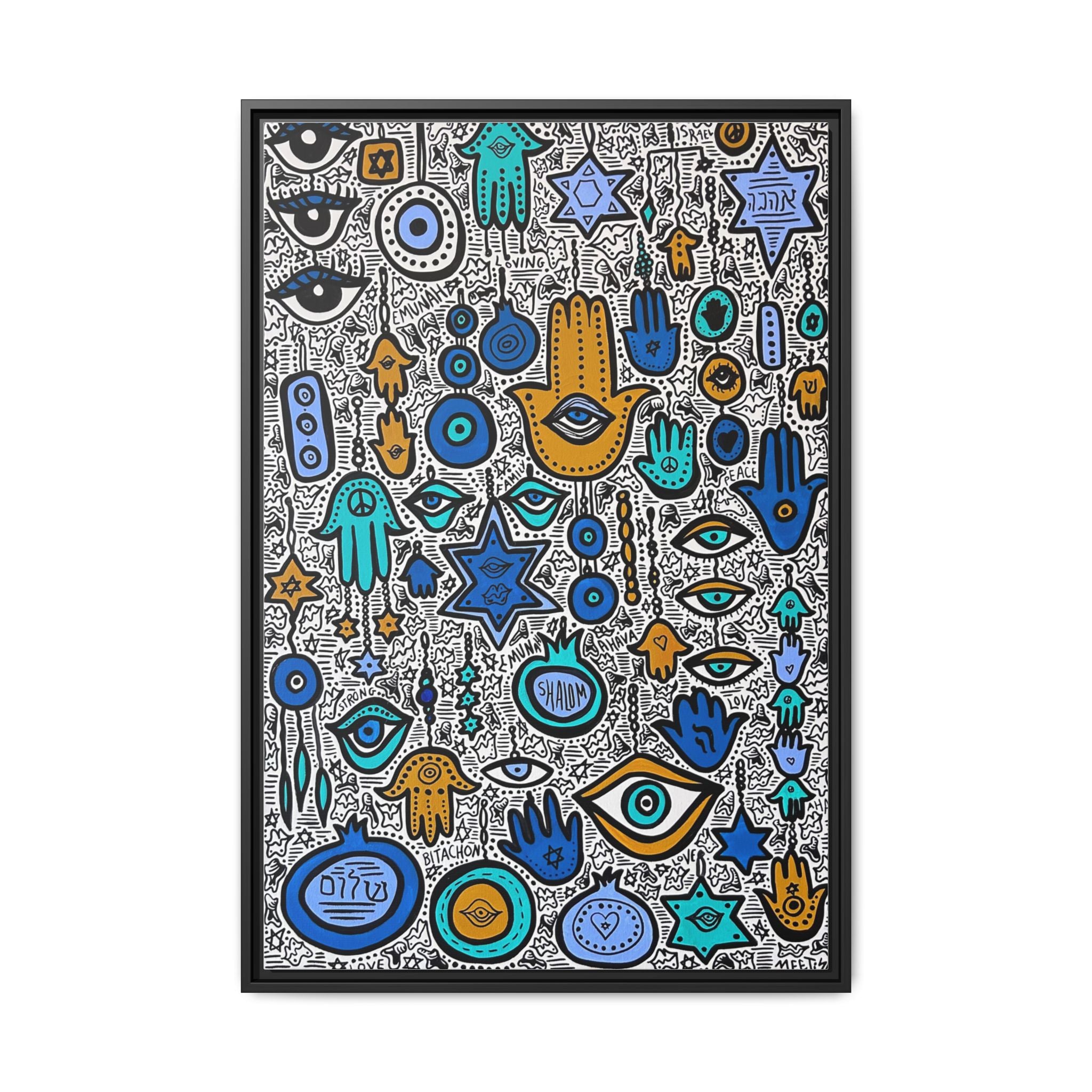 Modern Colorful Hamsa Wall Art - Jewish Art by Maytar Shapira