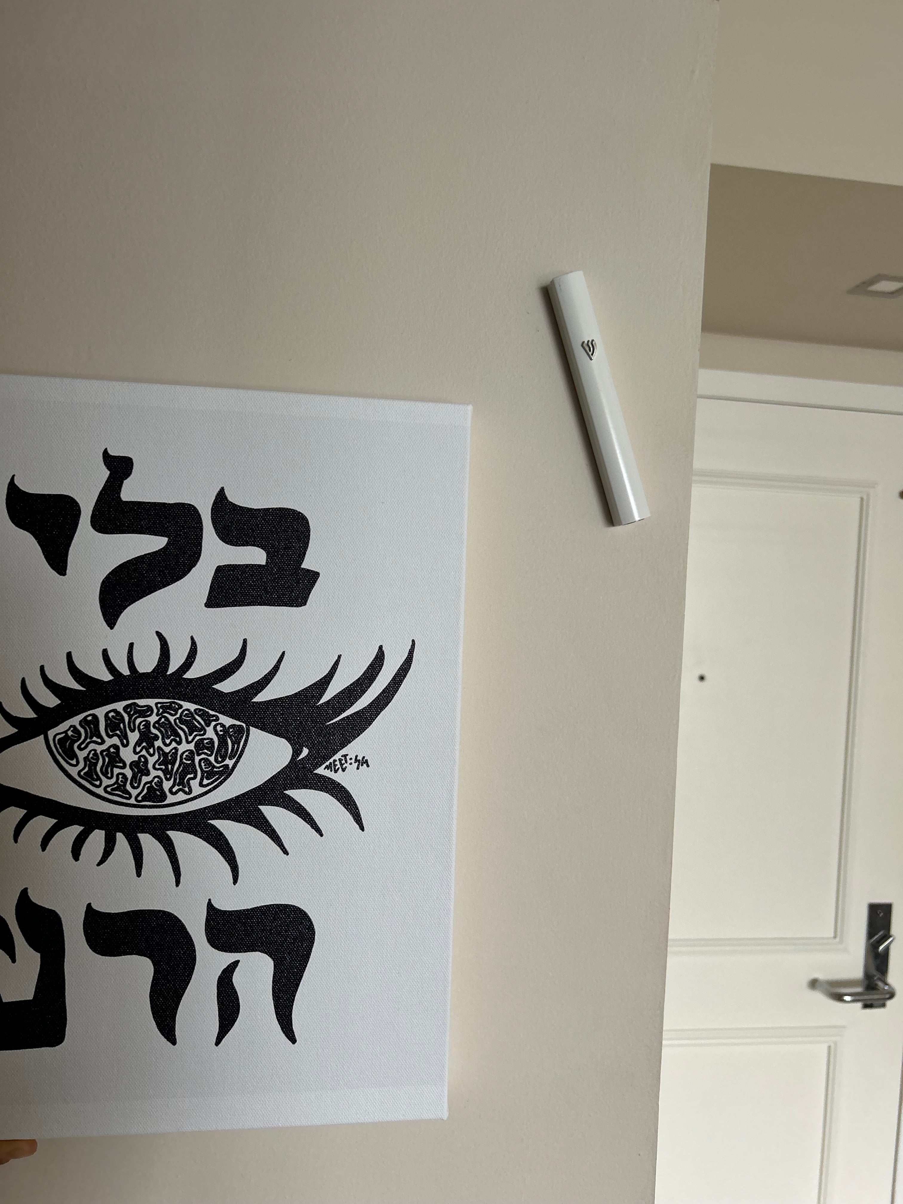 Evil Eye Hebrew Wall Art - Jewish Art by Maytar Shapira