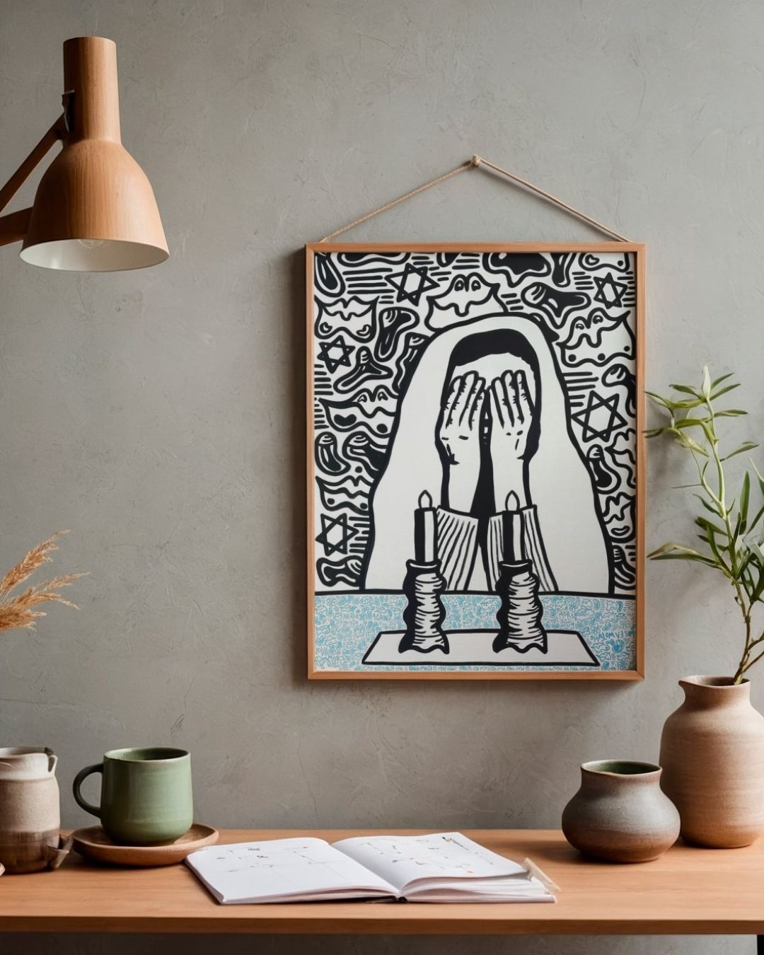 Modern Shabbat Wall Art - Jewish Art by Maytar Shapira